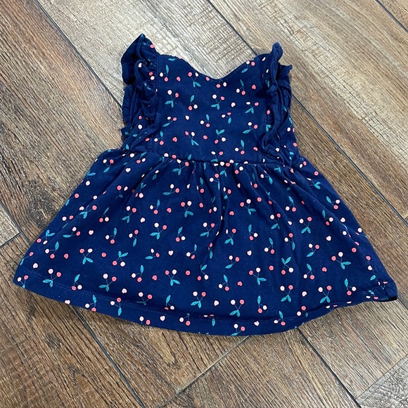 Carter's Dresses Carters Baby Girl Navy Blue Dress With Cherries 6 Months Poshmark